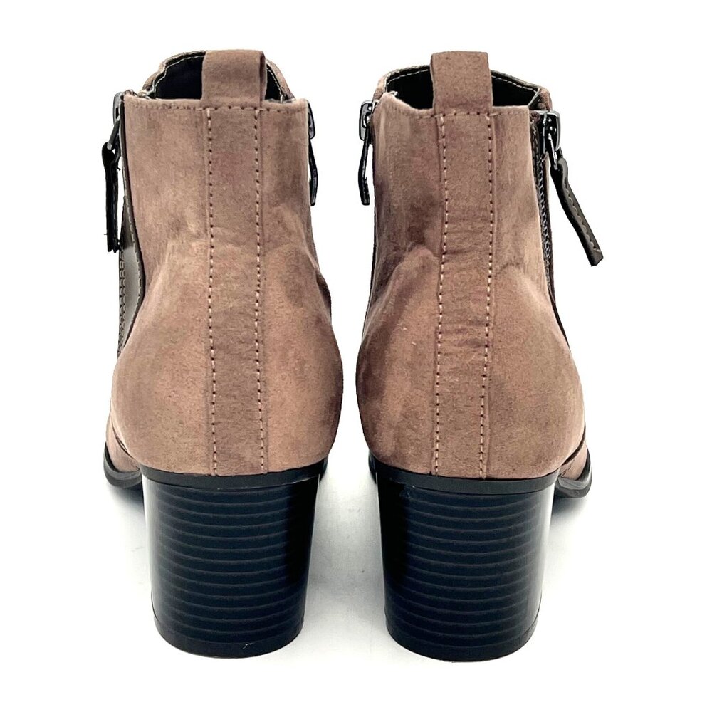 Liz Claiborne Refined Comfort Faux Suede Womens Ankle Booties Side Zippers 10M - Picture 8 of 16